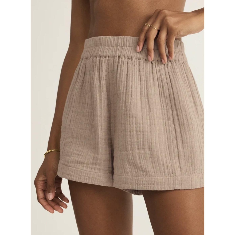 Dylan‎ Womens Small Beige Gauze Lined Elastic Waist Shorts Casual